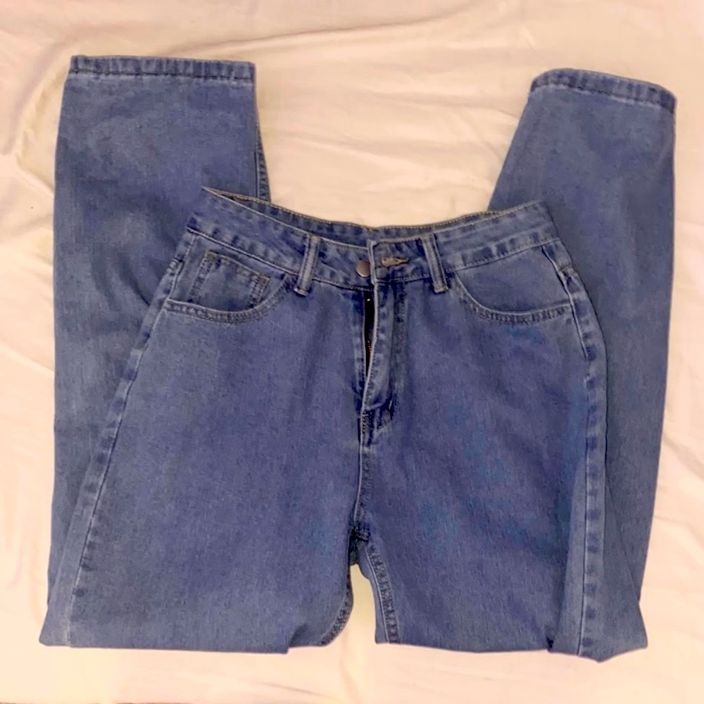 Emmiol High Rise Wide Leg Boyfriend Medium Wash Jeans NWT